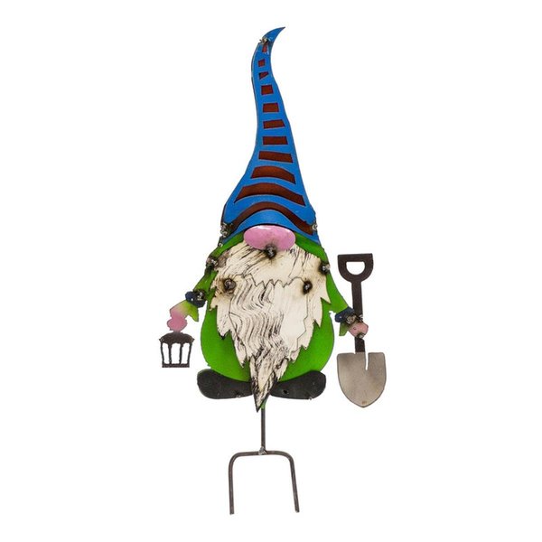 Balcony Beyond Gnome with Shovel on Stake for Garden Decor BA2647772